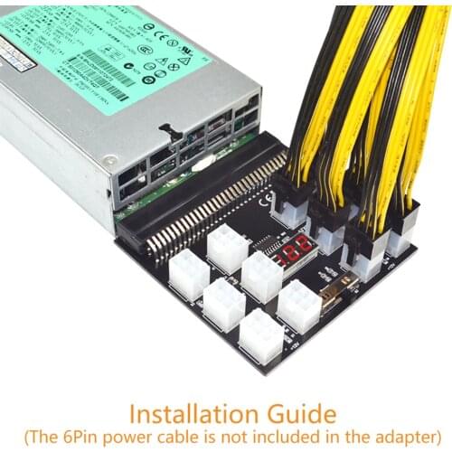 Mining Power Module Breakout Board 1200W PSU Server Adapter 12 Ports ATX 6 Pin Power Conversion for DPS-800GB 1200FB 1200QB A