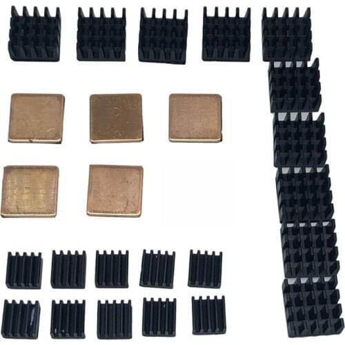 P82F 30PCS Raspberry Pi Heatsink Assortment Kit Copper Raspberry Pi Aluminum Heatsink for Cooling Cooler Raspberry Pi 3, Pi 2