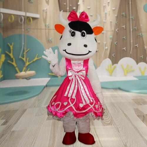 Halloween Cow Mascot Costume Adult Top Quality Cartoon Cow Cartoon Mascot Costumes for Carnival Party Cosplay Advertising Events