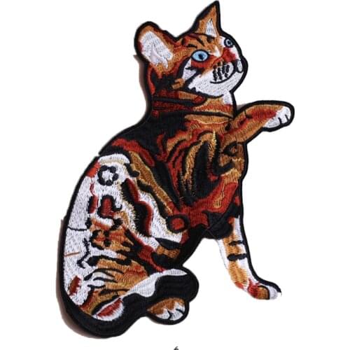 Fine Cartoon Iron on Lovely Cat Full Embroidered Cloth Patches For Girls Boys Clothes Stickers Apparel Garment Accessories