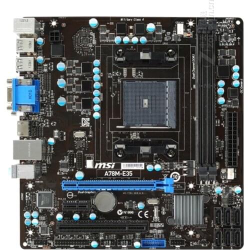 MSI A78M-E35 Socket FM2+ AMD A78 Desktop PC Motherboard DDR3 32GB A10-7700K A8-6600K Cpus HDMI SATA3 USB 3.0 PCI-E 3.0 Micro ATX