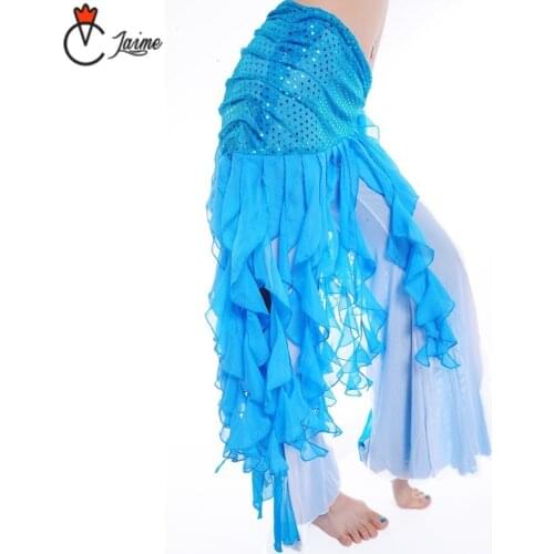 Belly Dancing Clothing Practice Wrap Hip Scarf Adjustable Fit Sequins Chiffon Mermaid Tassel belly dance skirt dresses clothes