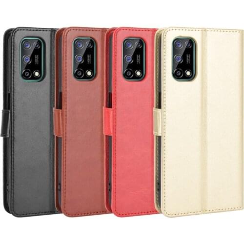 Apply to OPPO Realme 7 5G leather mobile phone shell clamshell realme V5 5G retro magnetic mobile phone shell protective case