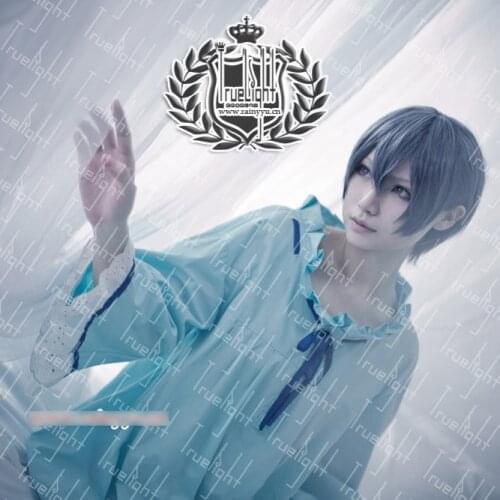 [Customize]Anime Kuroshitsuji Black Butler Figure Ciel Light Blue Sleepwear Dress Daily Cosplay Costume Halloween Party Suit For
