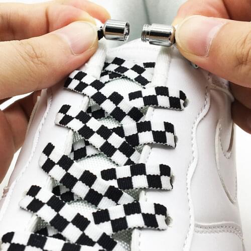 New No Tie ShoeLaces Locking ShoeLace Special Creative Mosaic No Tie Shoes lace Kids Adult Unisex Sneakers Laces strings