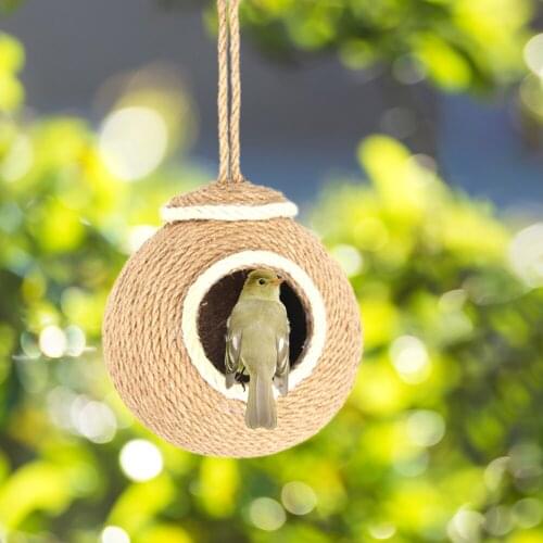 Hand-woven Birds Nest Coconut Shell Habitats Home Decoration Pet Supplies Screw Type Animal Accessories Squirrel House Cage Toy