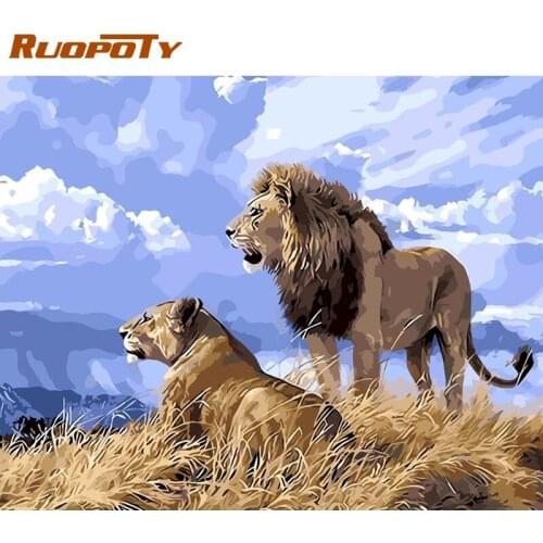 RUOPOTY Frame DIY Painting By Numbers Picture By Numbers Landscape Wall Art Acrylic Paint For Home Decor Art