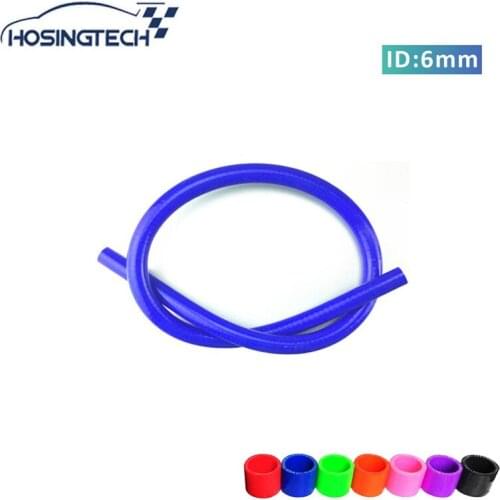 HOSINGTECH-Blue racing 3 Plys 1 Meter 0.25 Inch / 6mm Silicone Straight Hose