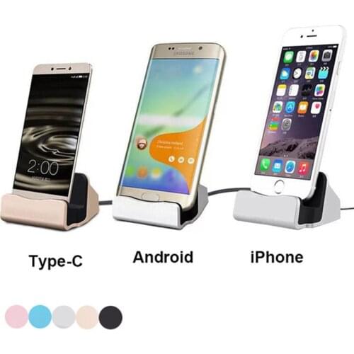 Sync Data Fast Charging Dock Station Desktop Docking Charger USB Cable For iPhone X XR XS MAX 5 5S SE 6 6s 7 8 Plus Micro Type C