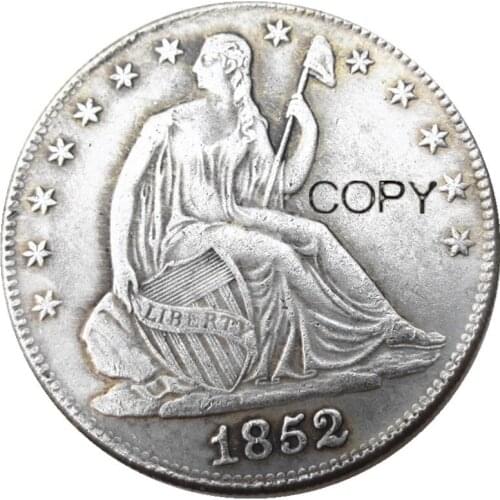 US 1852 P/O Liberty Seated Half Dollar Silver Plated Copy Coins
