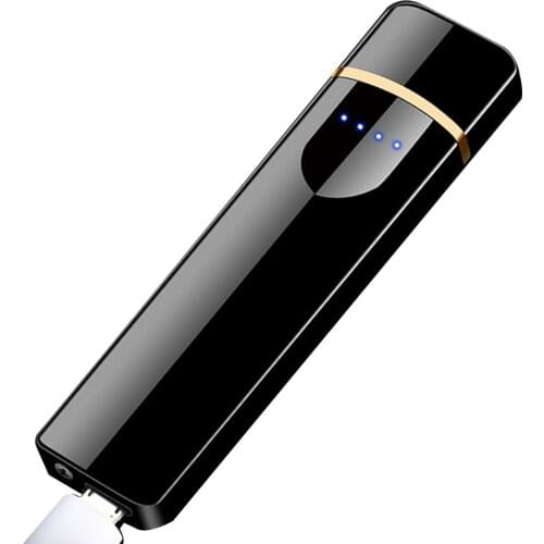 Touch Sensor Cigarette Lighter USB Rechargeable Electric Flameless Dual-Side Cigarette Lighters 4 Indicator Light With USB Cable