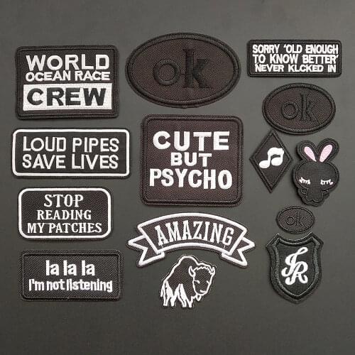 Embroidery Patches Iron On Patch Embroidered Patchs Badge Appliques For Clothing Black Matter Stickers Backpack Bags