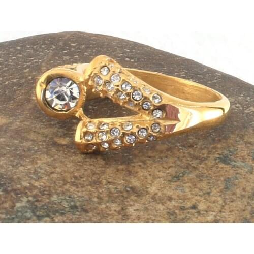 Stainless Steel Jewelry Gold Color Rings Wholesale For Women Fashion Gift Newest RBJHAHBI