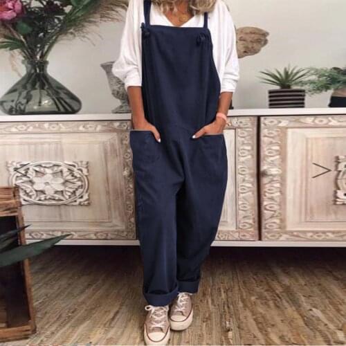 @40 Women Plus Size Overalls Casual Loose Bodysuits Dungarees Romper Baggy Playsuit Jumpsuit Monos Largos Bodysuits Mujer