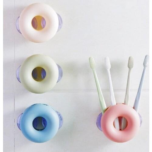 1PCS Creative Toothbrush Holder Multifunction Four-hole Wall Hanging Rack For Bathroom Wall Suction Toothbrush Holder For Home