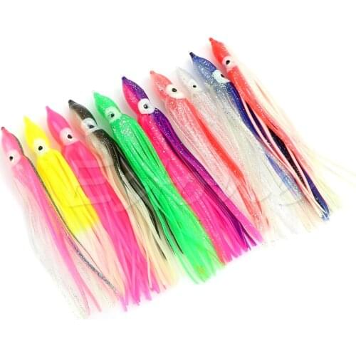 10Pcs Plastic Fishing Lures Squid Skirt Trolling Octopus Soft Lure Bait Drop Shipping