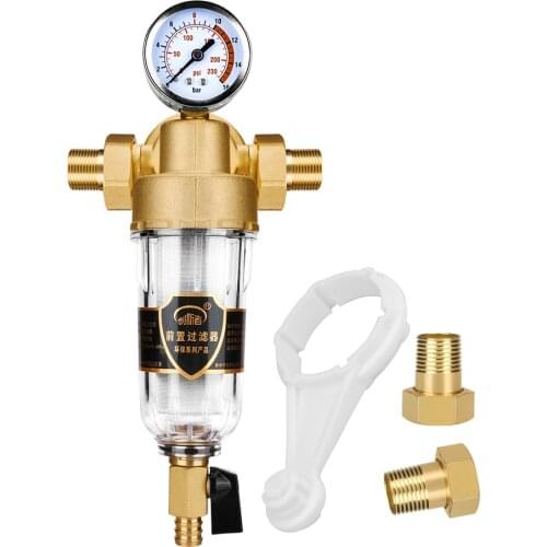 3T/h Sediment Pre-filter Backwash Household Central Pipeline Water Purifier Large Flow Universal Installation Filter 3/4" 1/2"