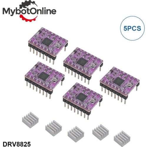 5PCS DRV8825 StepStick Stepper Motor Driver Module Reprap with Heatsink for 3D Printer Parts Heat Sink 4 Layer PCB Board