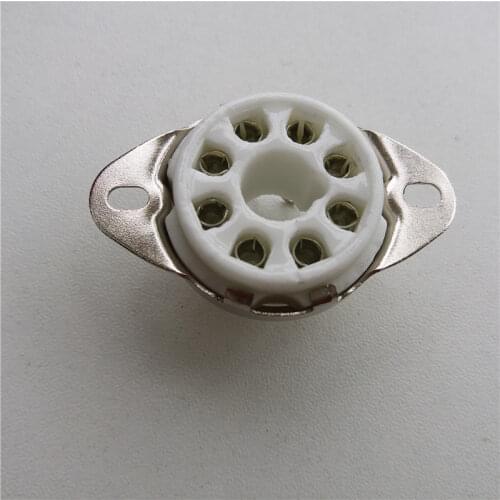 6pcs ceramic tube soc 8 pin scaffolding tube socket GZC8-B tube holder silver plating for HIFI 6550 EL34 6SN7 VP41 KT88