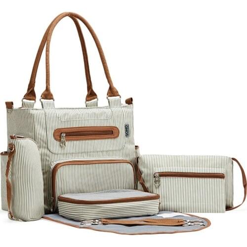 6 Pieces Diaper Handbag Maternity Messenger Bag Multifunctional Mother Baby Bag Big Capacity Nappies Brand New Style