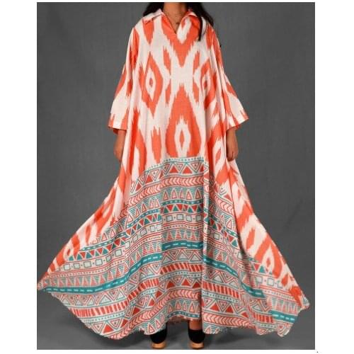 African Dresses for Women Summer 2021 African Women Plus Size V-neck Long Dress African Clothing
