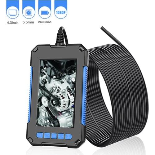 Industrial Inspection Borescope Camera Waterproof Screen Endoscope Signal Dual Lens Camera 4.3 Inch IPS Full Color HD1080P