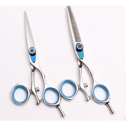 C9019 5.5" 16cm Japan 440C Customize Logo Silver Swivel Handle Hairdressing Shears Thinning Scissors Cutting Shears Styling Tool