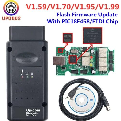 Newest OP COM 1.70 1.95 1.99 1.59 For Opel With PIC18F458 + FTDI Chip OBD2 obd 2 Diagnostic Tool OPCOM V1.70 Can be Flash Update