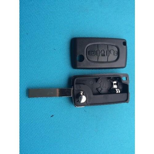 For Citroen C4 Picasso 3 Button Key FOB Remote Case Flip Shell Blank Light HU83 Blade Uncut With Groove Car Accessories Parts