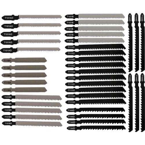 40PCS Jig Saw Blade Jigsaw Blades Set Metal Wood Saw Blade Woodworking Cutting Dic T118A/T101AO/T101BR/T101B/T111C/T144D
