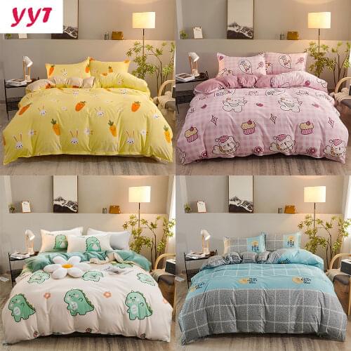 YanYangTian Home Textile Bedding set Quilt cover Pillow Case Bed Sheet Duvet cover Linens For home sheets King Queen double bed