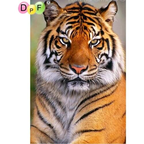 DPF 5D full Round Diamond Painting Serious Tiger DIY Gift Diamond Embroidery Magic Cube Cross Stitch crafts Mosaic home Decor