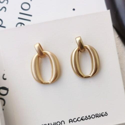 Matte Metal Oval Hollow Drop Earring 2020 New Individual New Style American Ancient Pendant Earrings For Women Girl Party Gifts