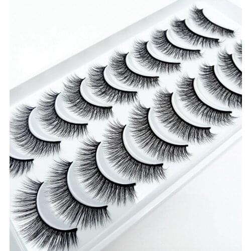 HBZGTLAD 10pairs 3D Mink Lashes Natural Long False Eyelashes Dramatic Volume Fake Lashes Makeup Eyelash Extension Silk Eyelashes