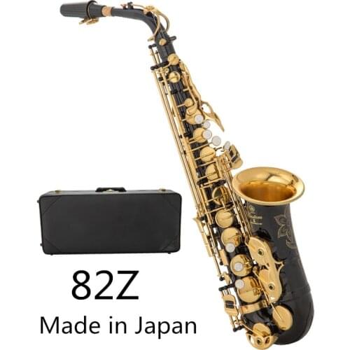 Japonya'da yapılanEb Alto Saxophone Brass Lacquered Gold E Flat Sax 82Z Key Type Woodwind Instrument high quality In stock