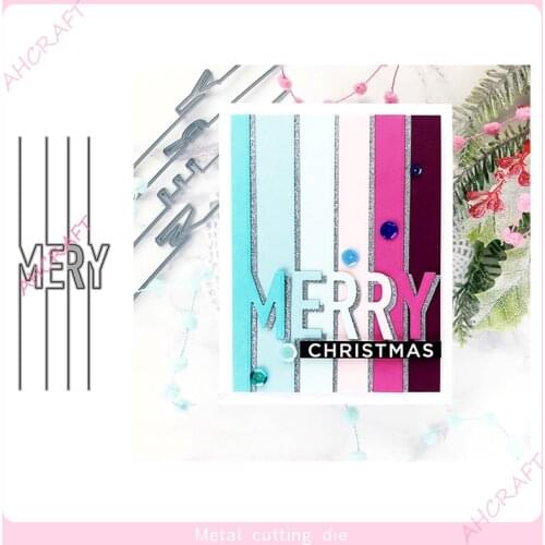 MERRY Word lace Metal Cutting Dies for DIY Scrapbooking Photo Album Decorative Embossing PaperCard Crafts Die2020