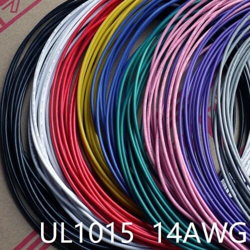 UL1015 14AWG PVC Insulated Electronic Wire OD 3.5mm Tinned Copper Environmental Stranded Cable DIY Cord Line UL Certification 1M