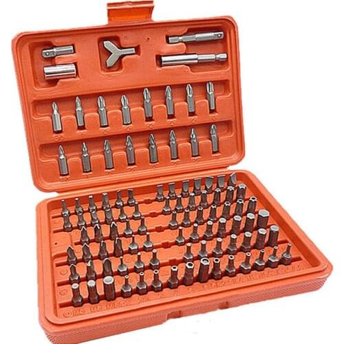 100pcs/set Screwdriver Bits Kit Steel Metric Phillips/Slotted/Hex/Temper Torx Screwdriver Part Multi-function Hand Repair Tools