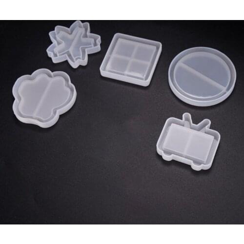 New Quicksand Mold Snowflake Round Square Model DIY Handmade Pendant Jewelry Making Silicone Molds Crystal Epoxy Mould