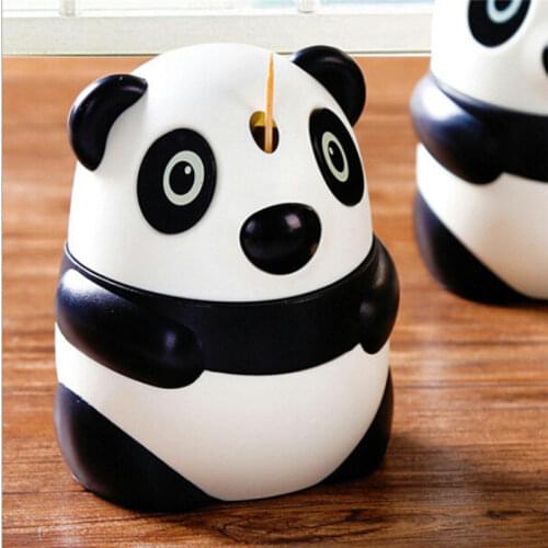 Creative Cute Automatic Toothpick Cartoon Panda Boxes Fashion Personality Cute Feature Cute Panda Toothpick Holder Containers