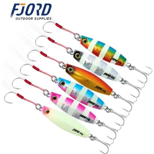 FJORD Artificial Shore Lead Metal Jig Fishing Lure 60G 40G 30G Sinking Spinner Bait Long Shot Isca Tackle With Tremble Hooks