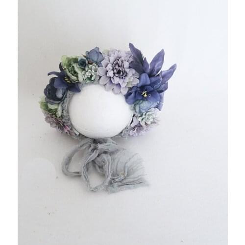 Handmade Floral Bonnet Baby Photography Props Lovely Set Of Lace Hat Vintage Flower Bonnet Prop