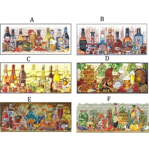 Counted Cross Stitch Kit Autumn Taste Sparkling Marmalade Wine Beer Cocktail Fruit Food Feast Harvest Jam Preservation