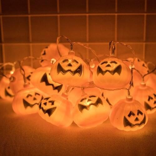 10LED Halloween Pumpkin Head Led Light String Ghost Festival Fear Bar Street Decoration Skeleton Halloween Easter Lantern