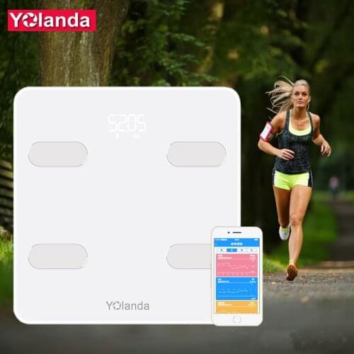 Yolanda Premium Smart Bathroom Weight Scale Bluetooth Body Fat Scale Human Weighing mi Floor Scales Household Home Gift