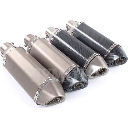 Motorcycle Exhaust Pipe With Muffler Moto Bike Pot Escape For Yamaha Honda KTM Kawasaki Suzuki Slip-on 51MM Universal