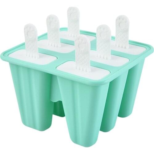 Kitchen Tool Silicone Ice Cream Mould Popsicle Mould 6-divided 4-divided Handle Milk Coffee Juice Refrigerator Freeze