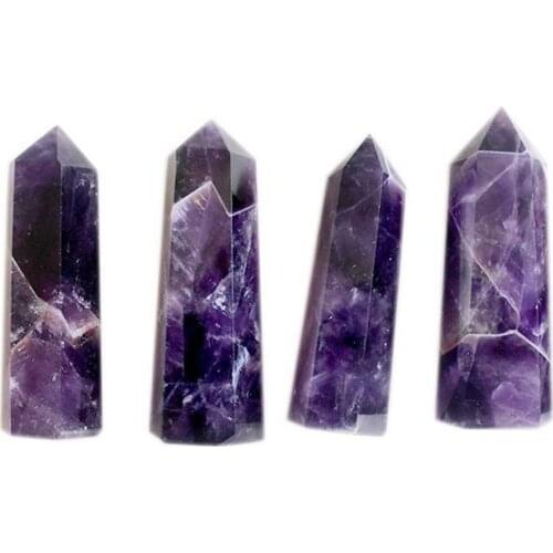 Meet jo Natural Amethyst Stone Purple Crystal Quartz Points Wand Obelisk Tower Healing Stone Energy Meditation Therapy 1pc