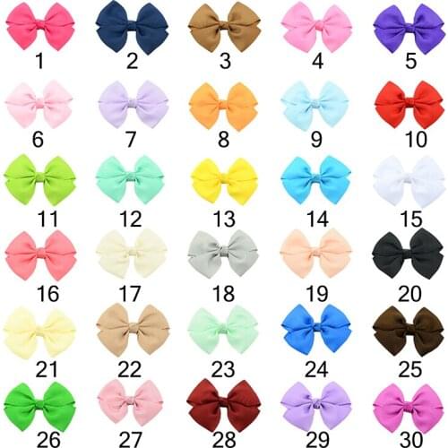 100 pcs/lot , 30 Colors Grosgrain Ribbon Bow Hair clips , Boutique Bow Hair clip
