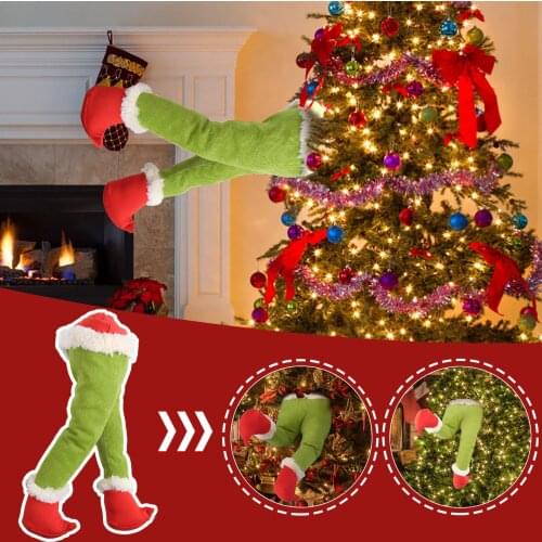 15.7In Plush Legs for Christmas Decorations Stuffed Legs For Christmas Tree Plush Foot Ornament Decoration For Christmas Tree